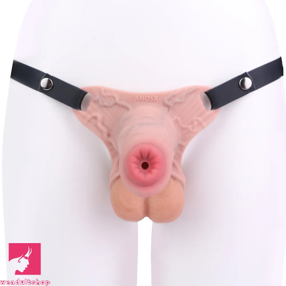 4.92in Silicone Animal Penis Cage Strap on Chastity Dildo Lock Cock Ring