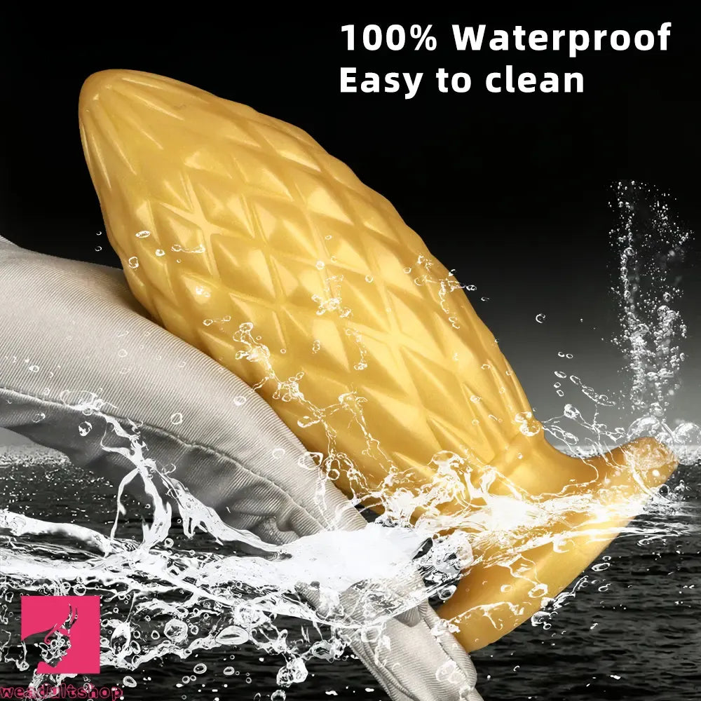 7.48in Gold Silicone Soft Butt Plug Dildo For Men And Women Sexual Cock