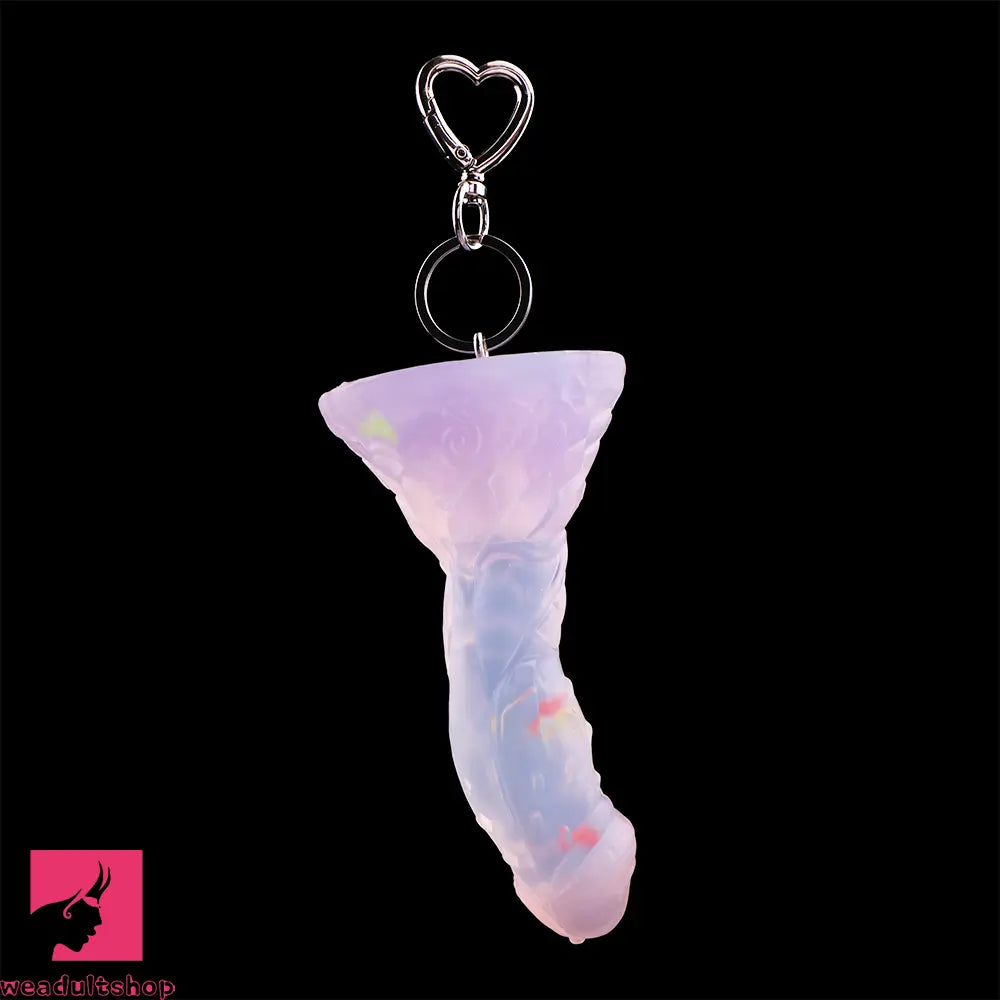 4.68in 5.9in 7.16in 8.26in Fantasy Spiked Silicone Soft Dildo With Key Chain