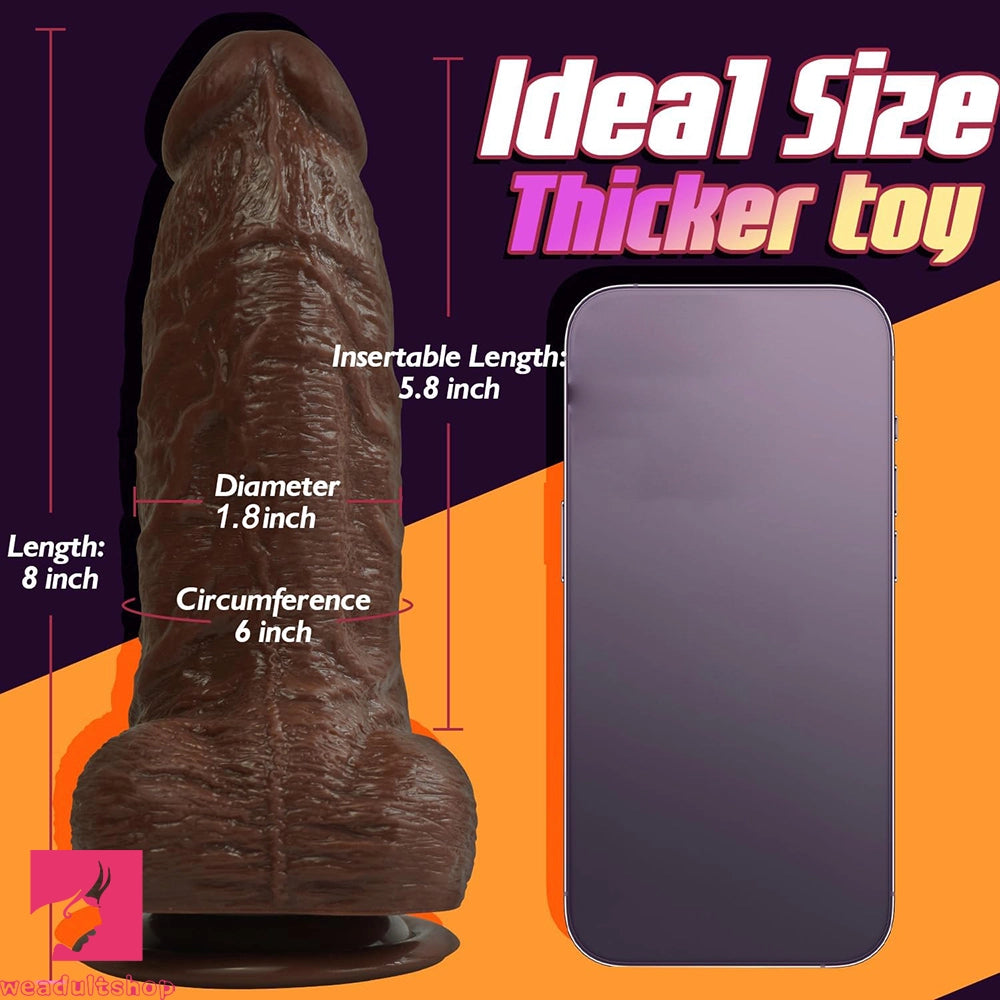 7.87in PVC Lifelike Dildo With Suction Cup Anal Sex Toy For Vaginal Massager