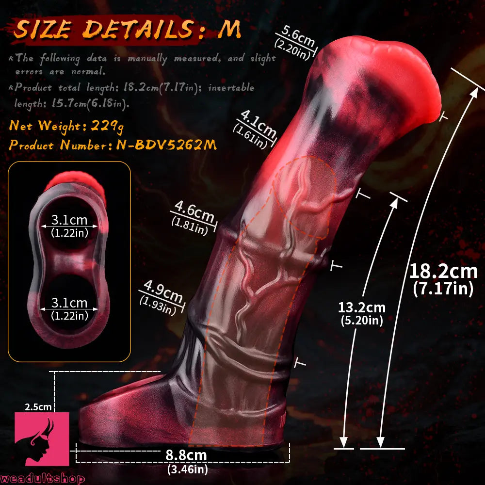 5.58in 7.17in Silicone Horse Dildo Sleeve Vibrating Hollow Waterproof Dildo