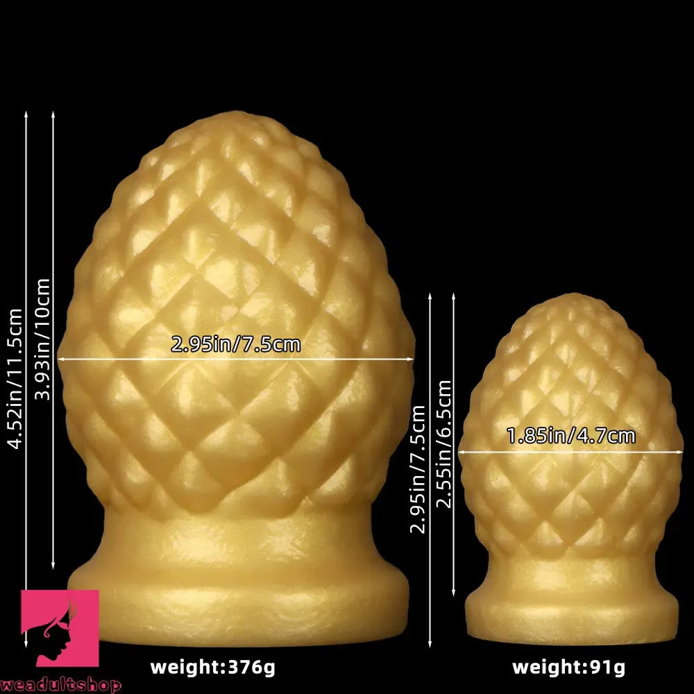2.95in 4.52in Newbie Gold Silicone Soft Suction Cup Mini Anal Plug Dildo