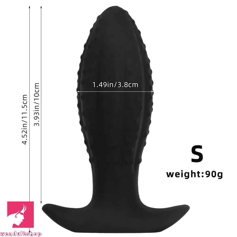 4.52in 5.7in 7.08in Black Bodysafe Ultra-silicone Small Anal Plug Cock Dildo