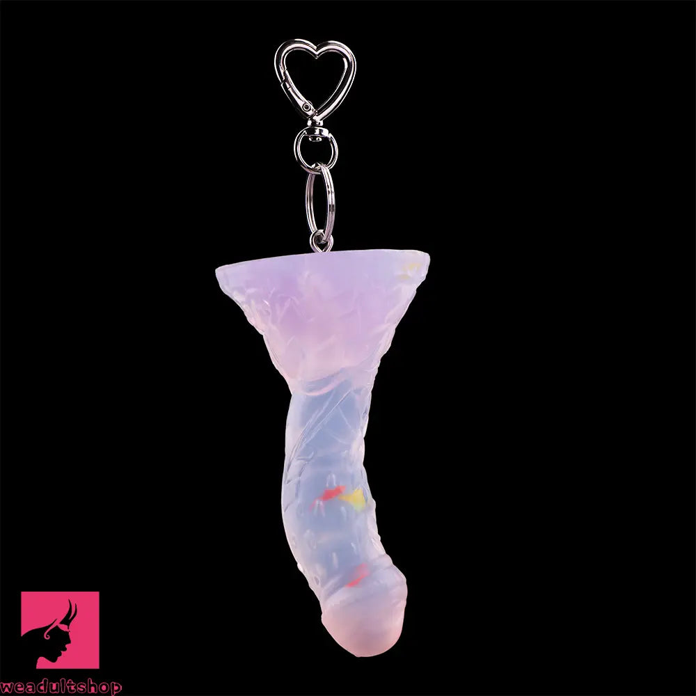 4.68in 5.9in 7.16in 8.26in Fantasy Spiked Silicone Soft Dildo With Key Chain