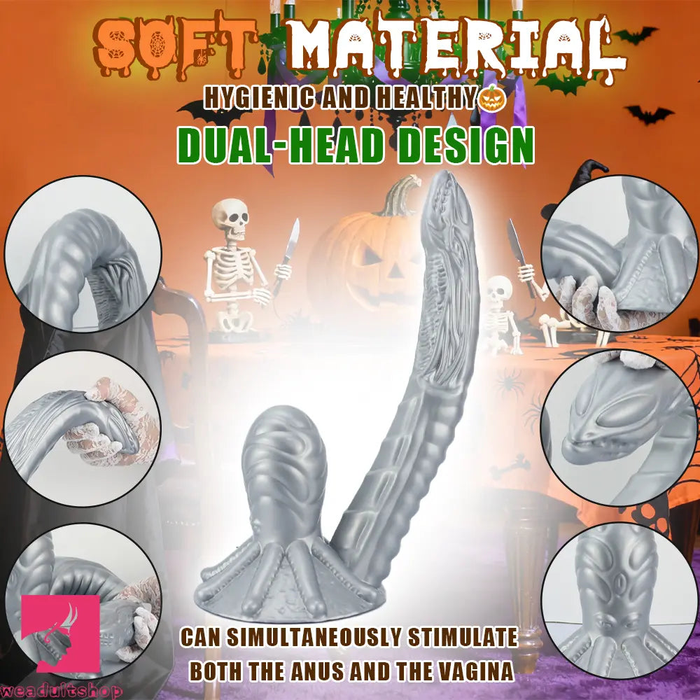 11.81in 17.7in Dual Ended Alien Anal Plug Soft Fantasy Dildo Anal Massage Dilator