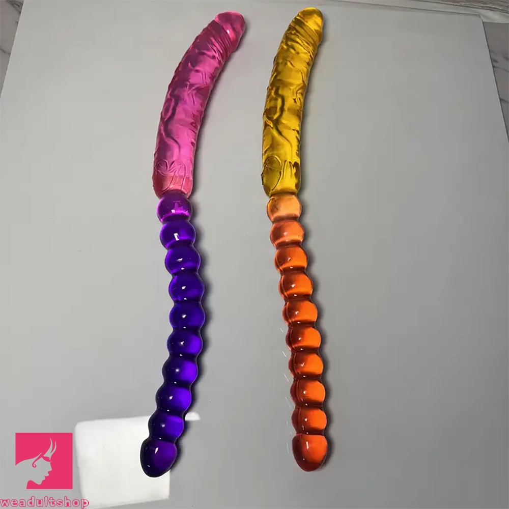 17.8in Long Double-headed Dildo Penis G Spot Women Anal Vulva Dual-use