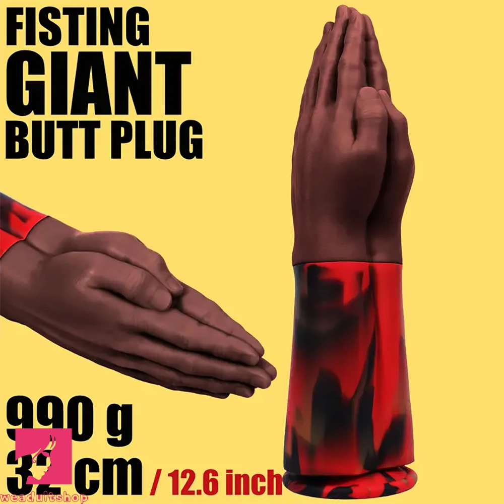12.6in Double Fisting Realistic Hand Design Soft Liquid Silicone Cock Dildo