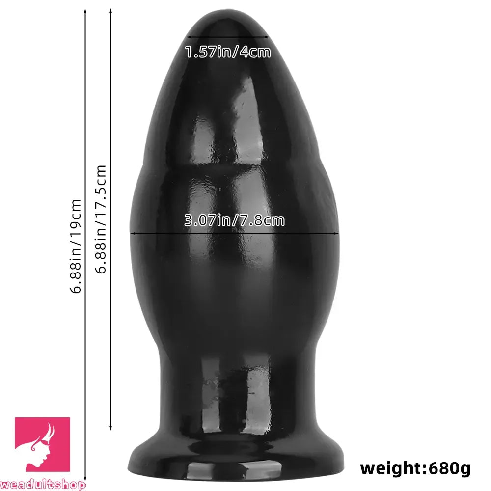 6.88in Big PVC Butt Plug Dildo Sexual Wellness Bold Design Anal Cock Toy