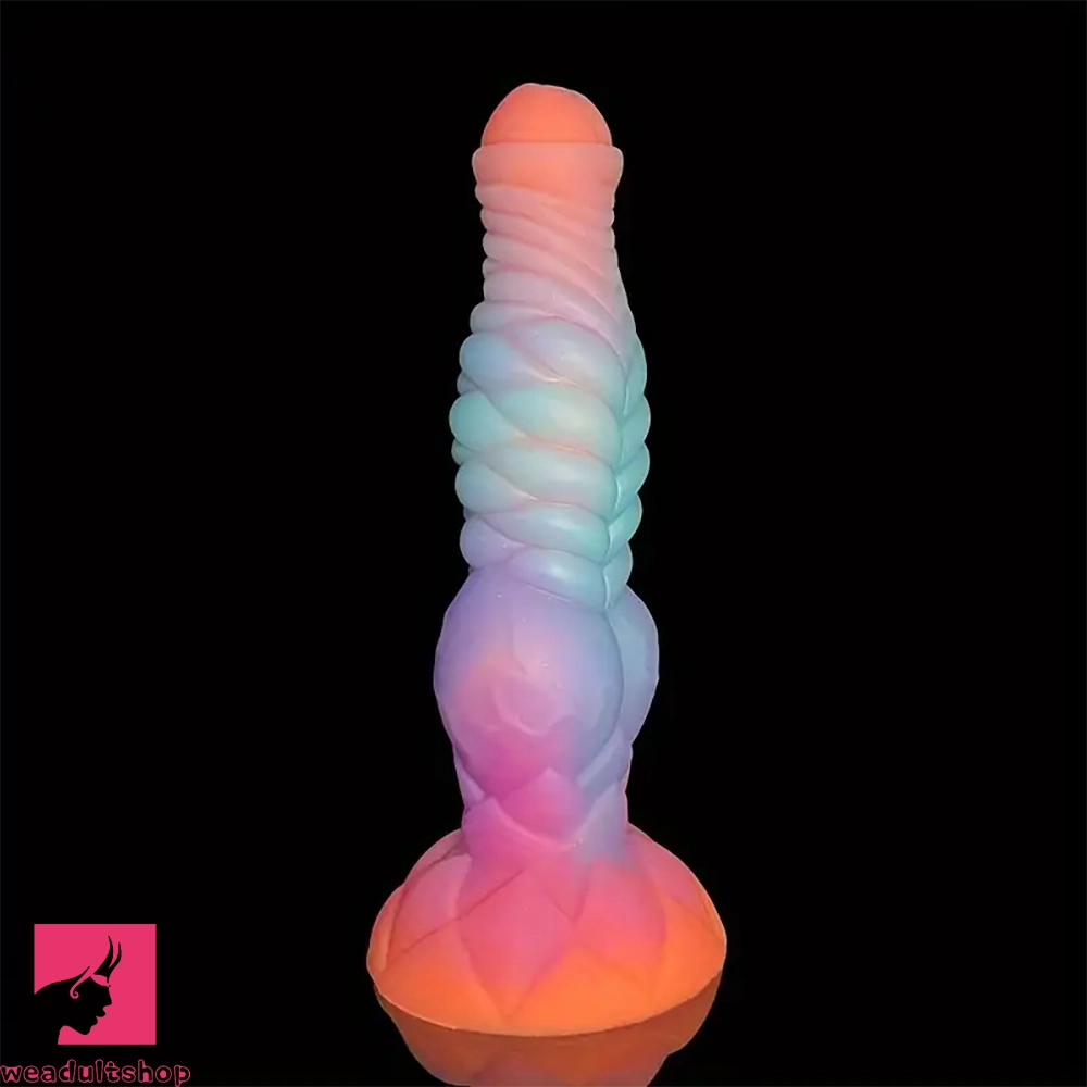 9.84in Silicone Luminous Big Dildo Animal Knot Anal Glow In Dark Prostate