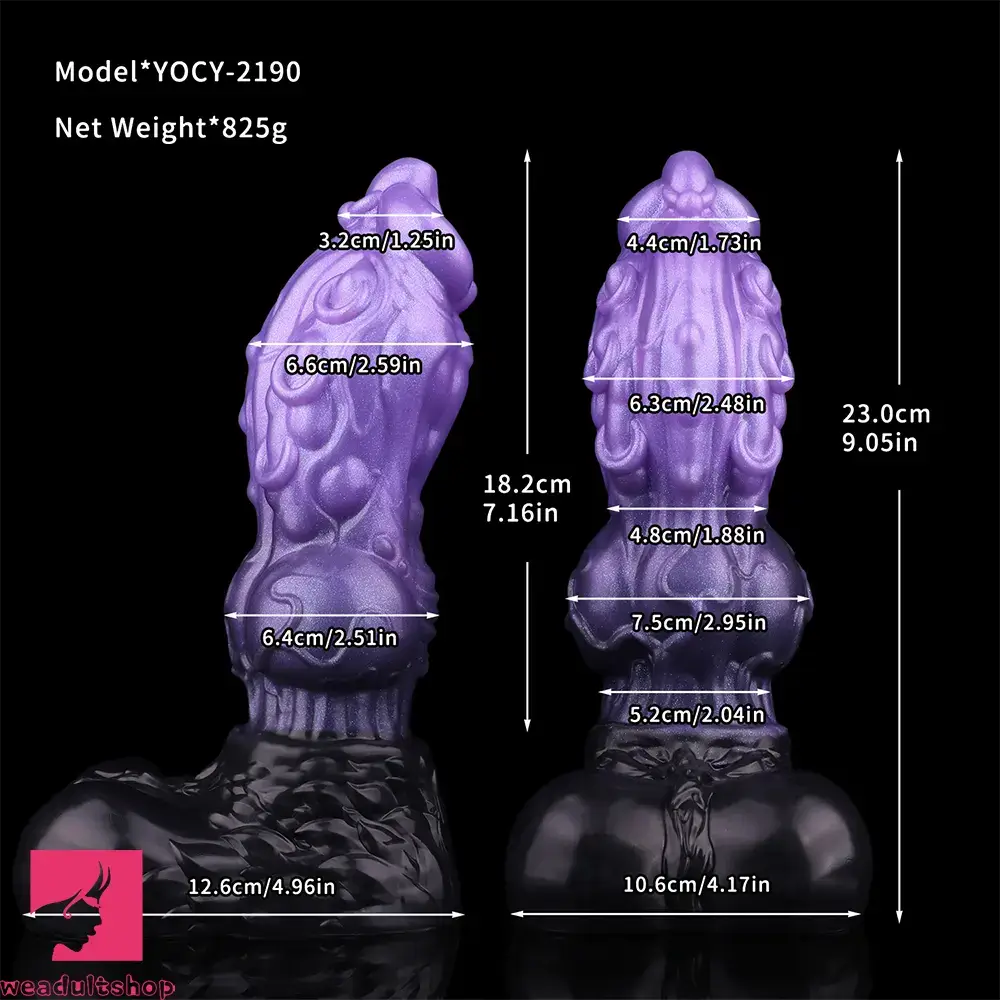 9.05in Tentacle Knot Silicone Dual Density Monster Dildo Anal Stimulator