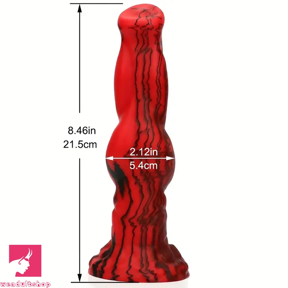 8.46in Realistic Animal Dog Dildo Fantasy Monster Red Prostate Massager