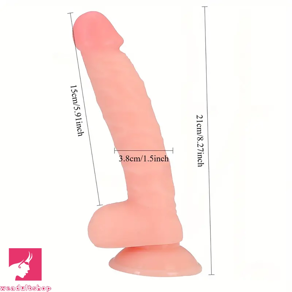 8.27in Large Realistic Male Dildo Manual Masturbation Toy For G Spot