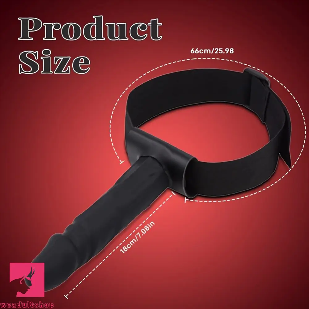 7.08in Wearable Bondage Training Mouth Face Gag Dildo For BDSM Game