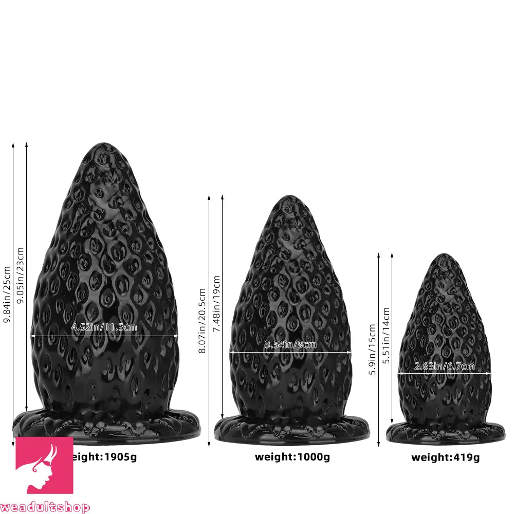 5.9in 8.07in 9.84in Super Thick Strawberry Penis Anal Plug PVC Dildo