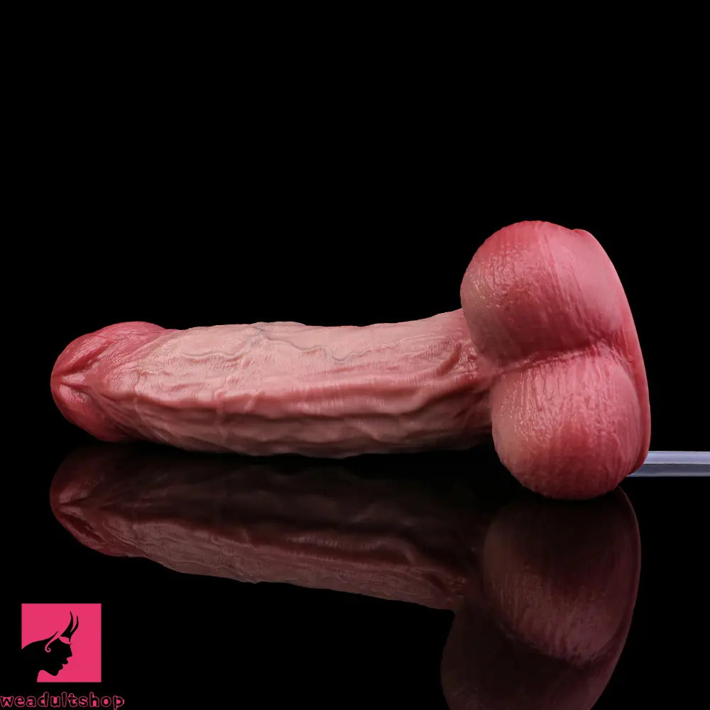 8.11in Liquid Silicone Uncut Double Layer Realistic Cumming Dildo Cock