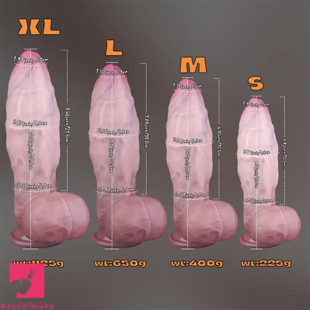 5.91in 7.48in 8.86in 10.43in Realistic Silicone Uncut Thick Dildo Sex Love Toy