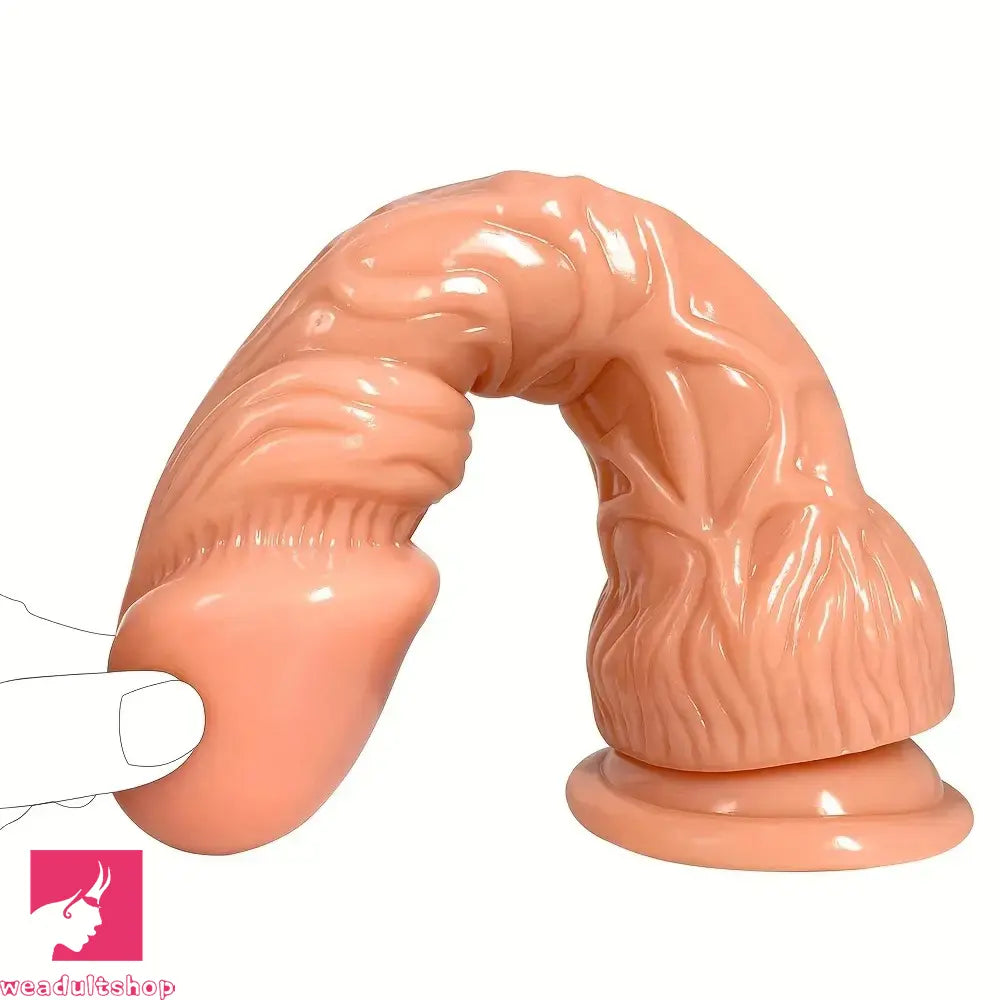 10.04in Realistic Big Head Suction Cup Glans Dildo Manual Masturbator