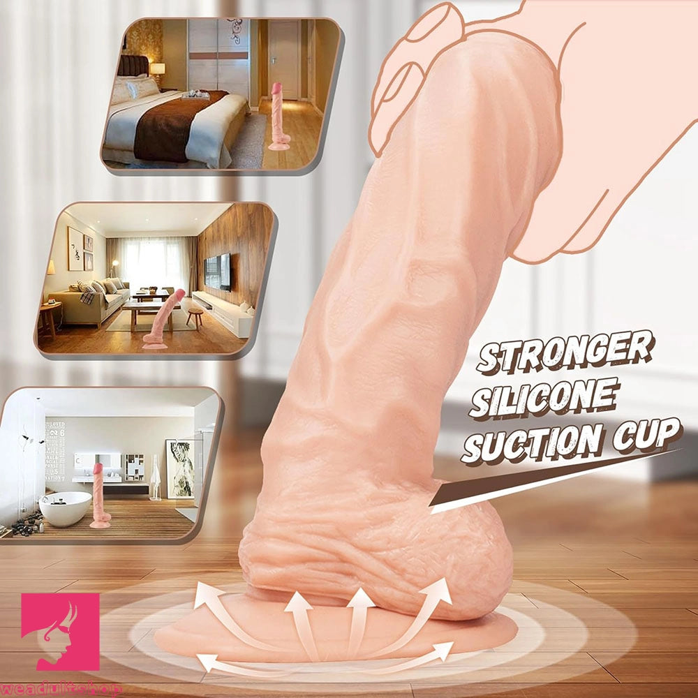 10in Huge Penis Soft Real Skin Big Suction Cup Dildo Sex Toy For Lesbian