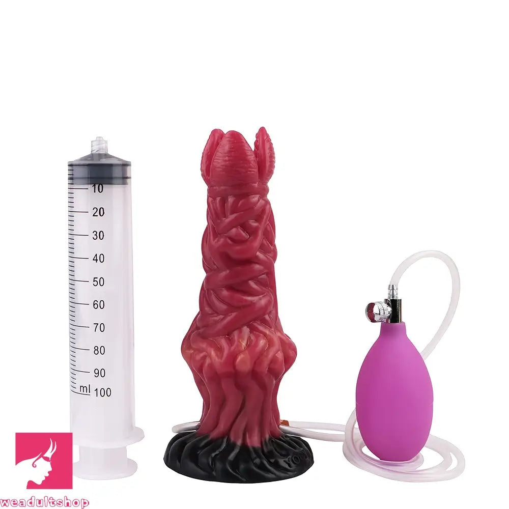 8.03in Ejaculating Inflatable Big Silicone Soft Fantasy Odd Creature Dildo
