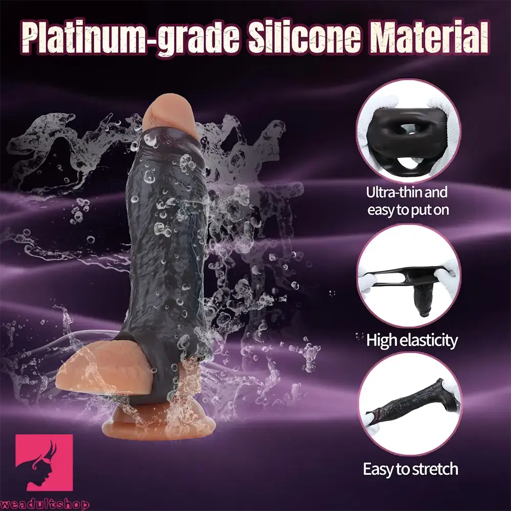 5.59in Realistic Dildo Penis Sleeve Cock Ring For Deep Stimulation Love
