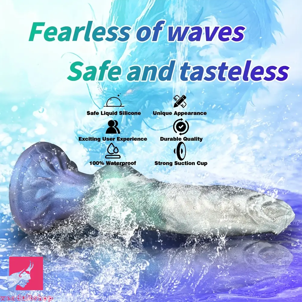 7.48in Special-shaped Silicone Metallic Dog Pendant Knot Dildo G Spot Toy