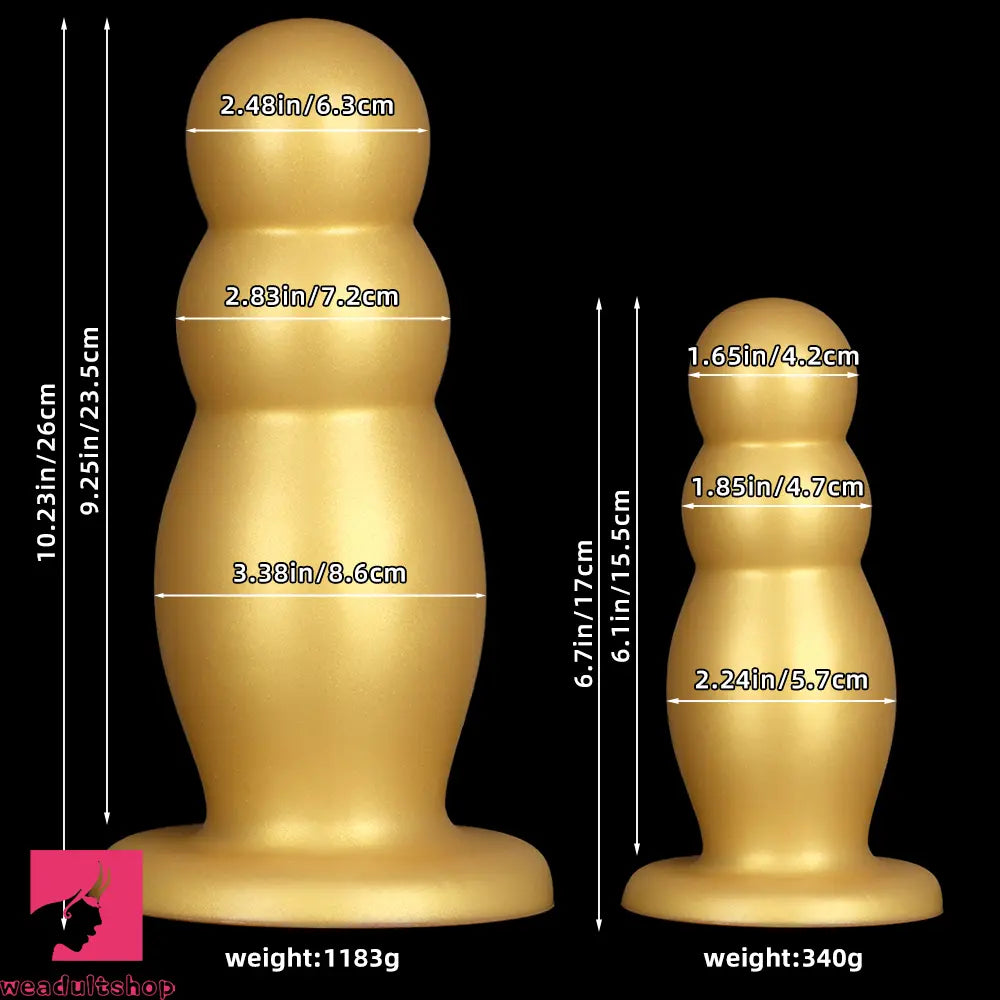 6.7in 10.23in Golden Silicone Extra Large Thick Butt Plug Dildo Butt Beads