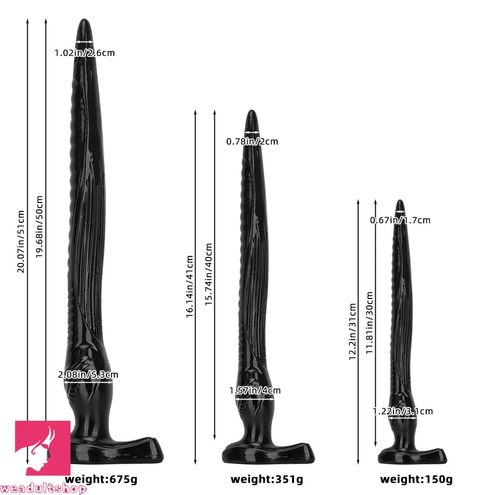 12.2in 16.14in 20.07in Black Super Long Large Out Anal Plug Cock Dildo