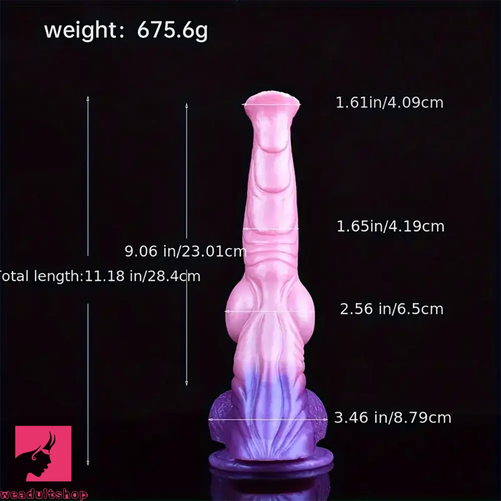11.18in Horse Cock Big Knot Silicone Soft Dildo Massager Adult Play