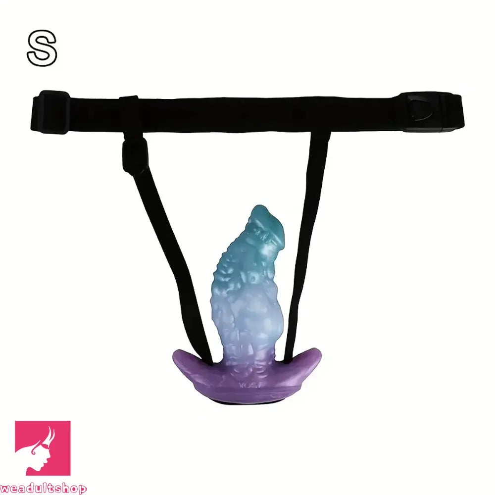 5.51in 7.04in 8.74in Liquid Silicone Anal Plug Strap-On Monster Odd Dildo