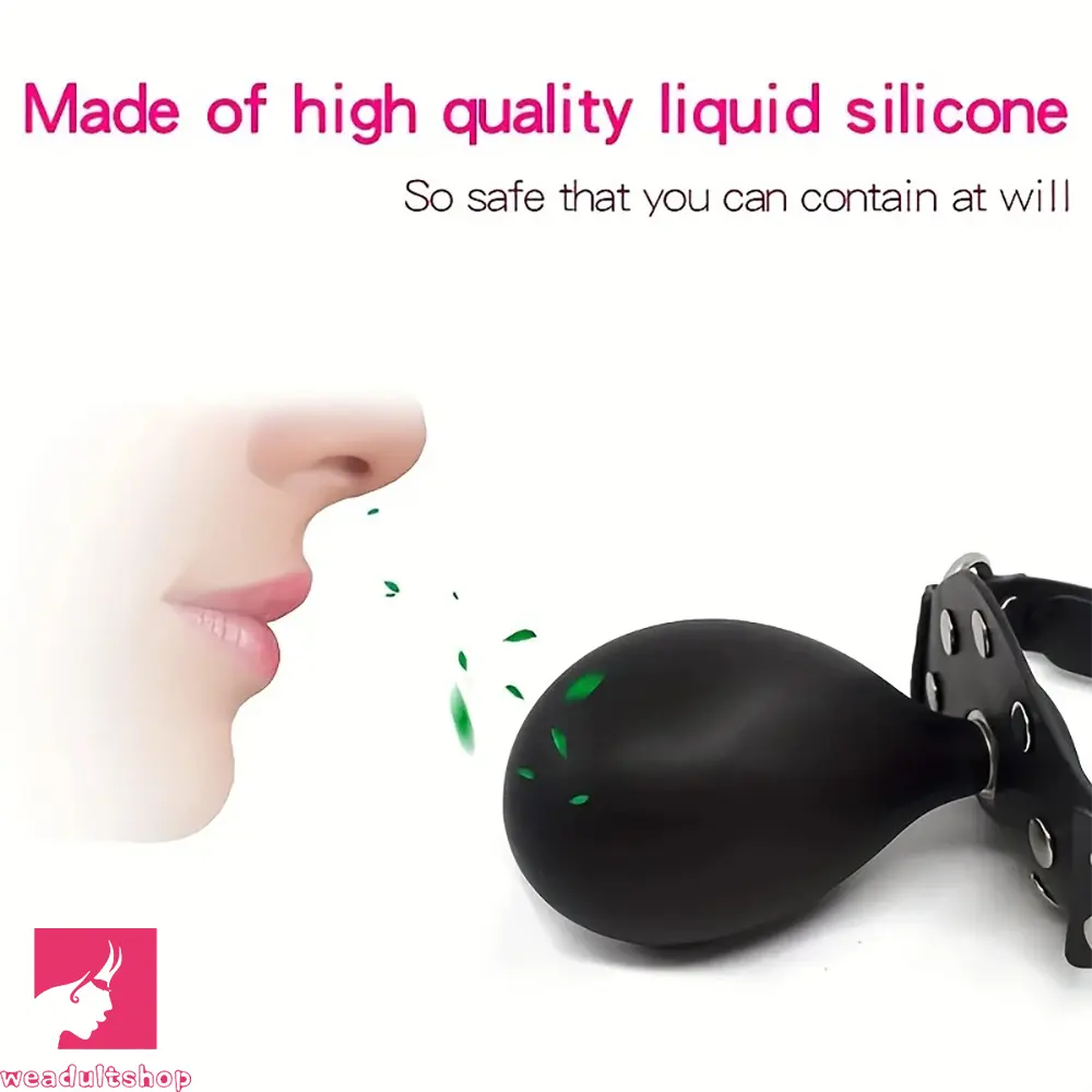 3.35in Silicone Mouth Gag Complete BDSM Sex Toy Inflatable Dildo Mouth Gag