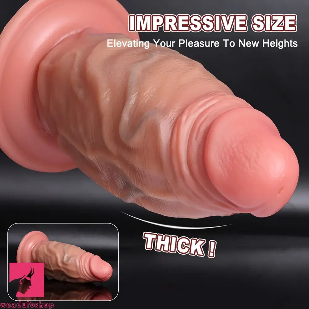 4.92in 5.9in 6.69in 8.07in 9.05in Real Thick Dual Density Silicone Real Dildo