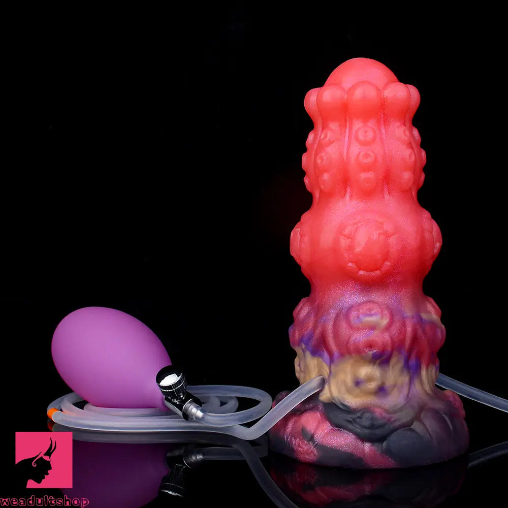 5.91in Fantasy Weird Silicone Soft Inflatable Spraying Water Dildo For Sex