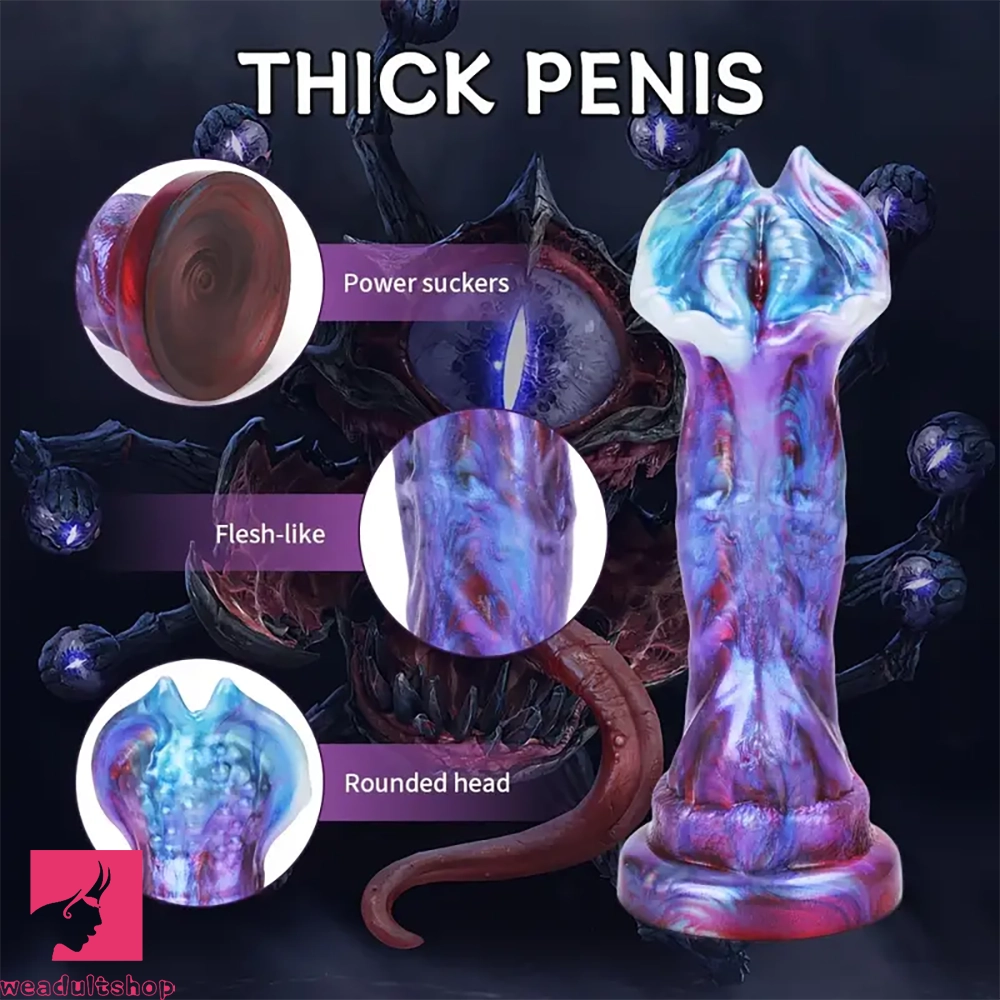 8.7in Cannibal Flower Flexible Silicone Clit Anal Plug Dildo Lifelike Texture