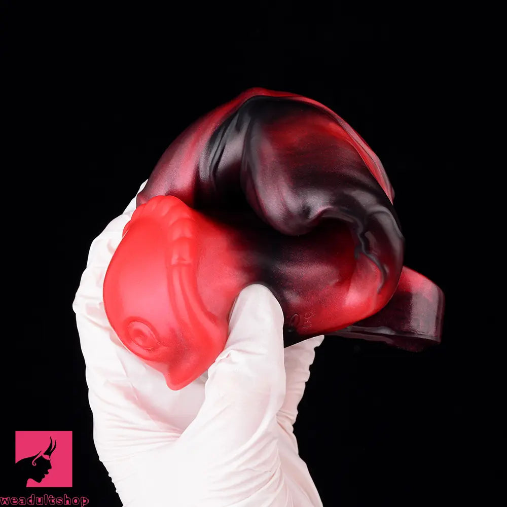 5.58in 7.17in Silicone Horse Penis Sleeve Cock Ring Hollow Vibrating Dildo