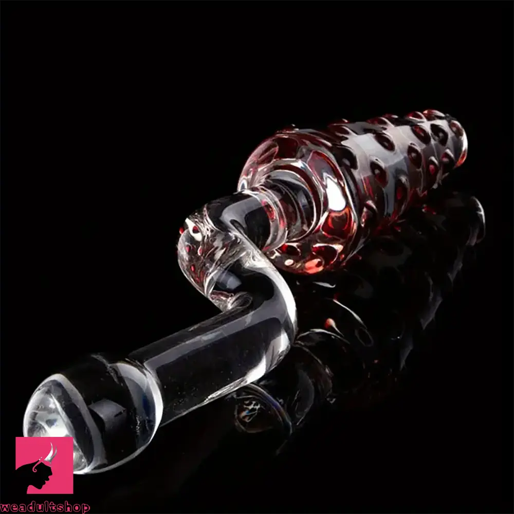 8.07in Glass Clear Spiked Big Double Sided Dildo For Clitoral Penis Sex