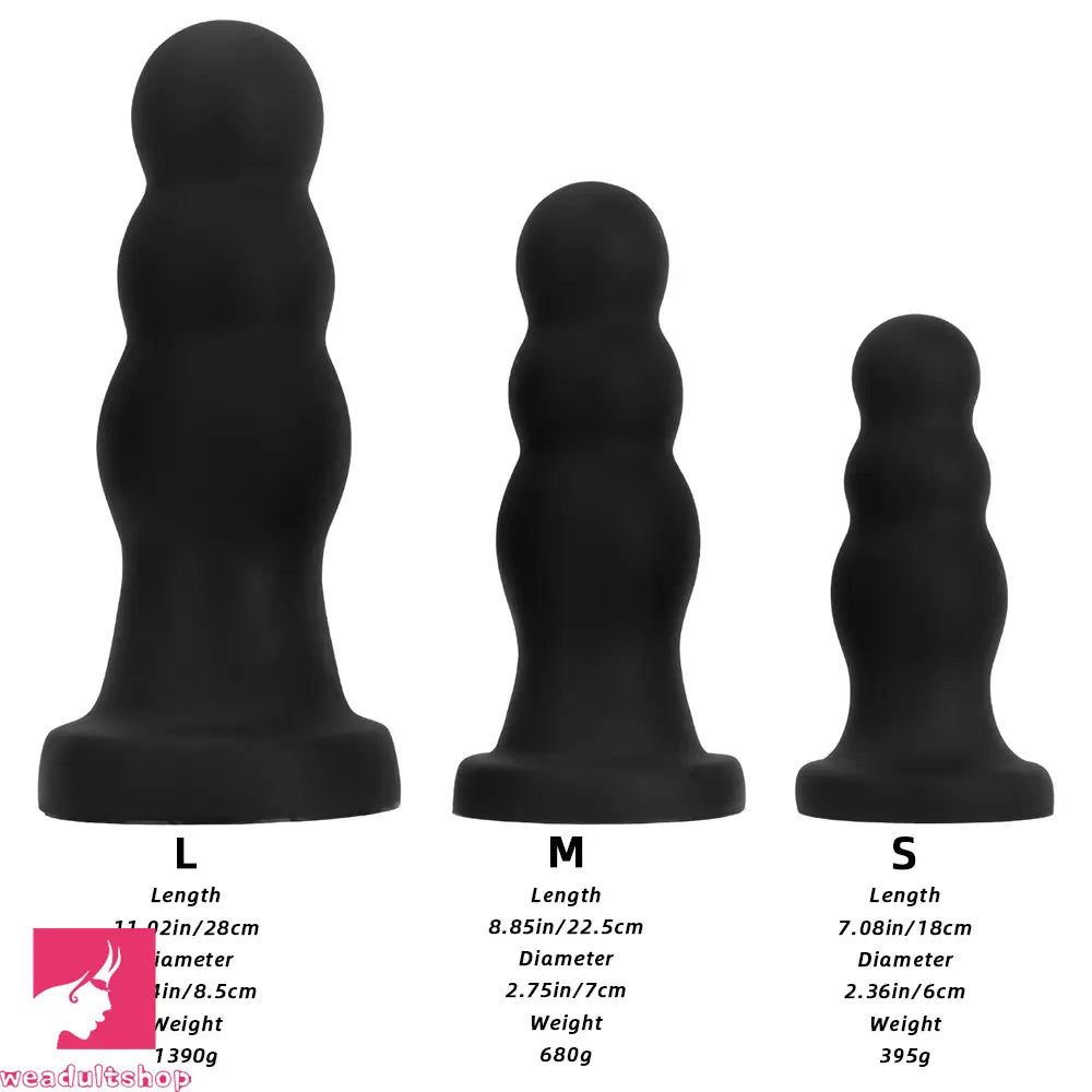 7.08in 8.85in 11.02in Soft Pull-bead Anal Plug Extra Large Thick Cock Dildo