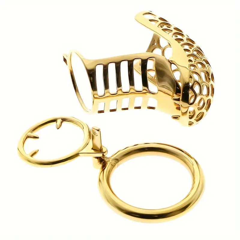 Stainless Steel Chastity Cage Keychain Hollow Male Continence Lock Cage