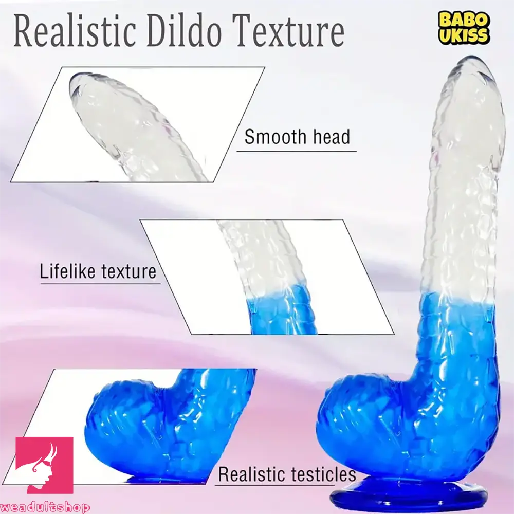 8.27in TPE Cock Fantasy Gradient Jelly Dildo Masturbator Adult Toy