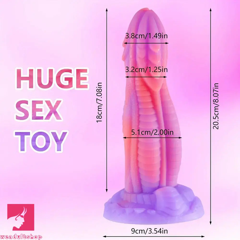 8.07in Dragon Monster Silicone Soft Dildo For Women Men Couple Strap on