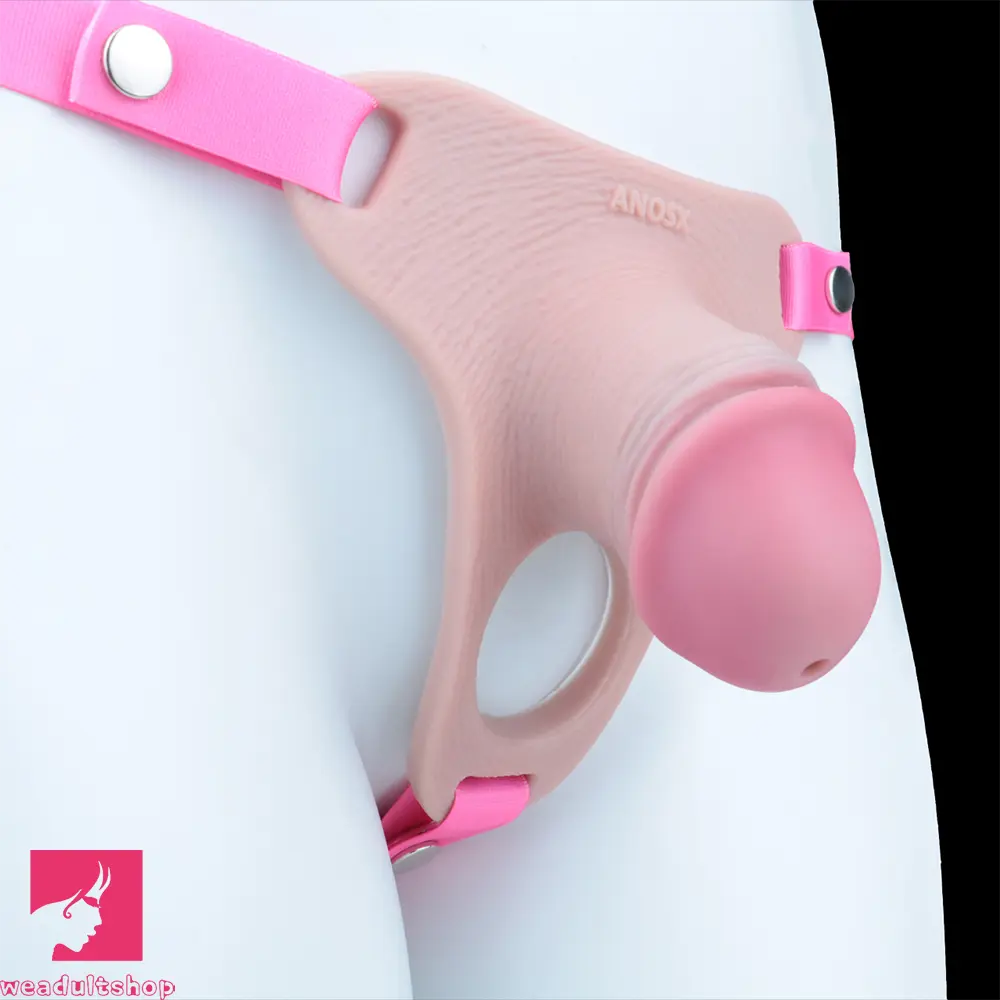 4.33in Strap on Chastity Dildo Wearable Realistic Cock Cage For Men Dilator