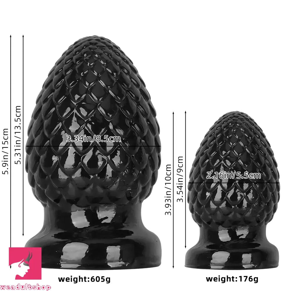 3.93in 5.9in Newbie Clit Female Masturbator PVC Black Butt Plug Dildo