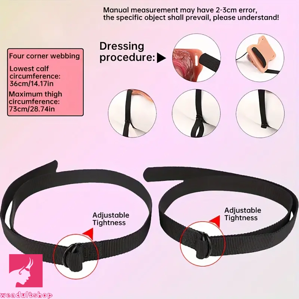 5.23in Realistic Uncut Foreskin Grinder Soft Dildo With Webbing Straps