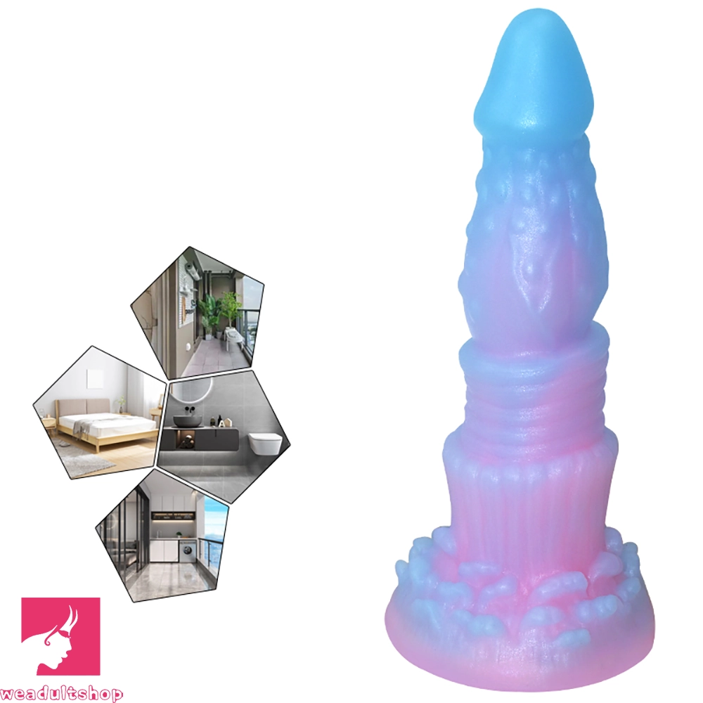 8.26in Silicone Soft Luminous Fantasy Dildo Woman Man Prostate Sex Toy