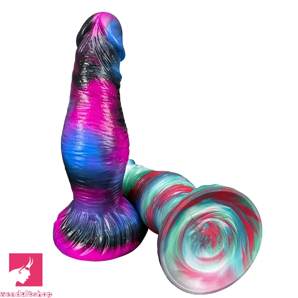 8.07in Egg-free Fat Silicone Monster Soft Cock Dildo Suction Cup Base
