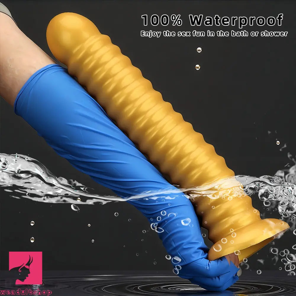9.64in 11.81in 13.18in Golden Silicone Thread Soft Big Dildo Masturbator