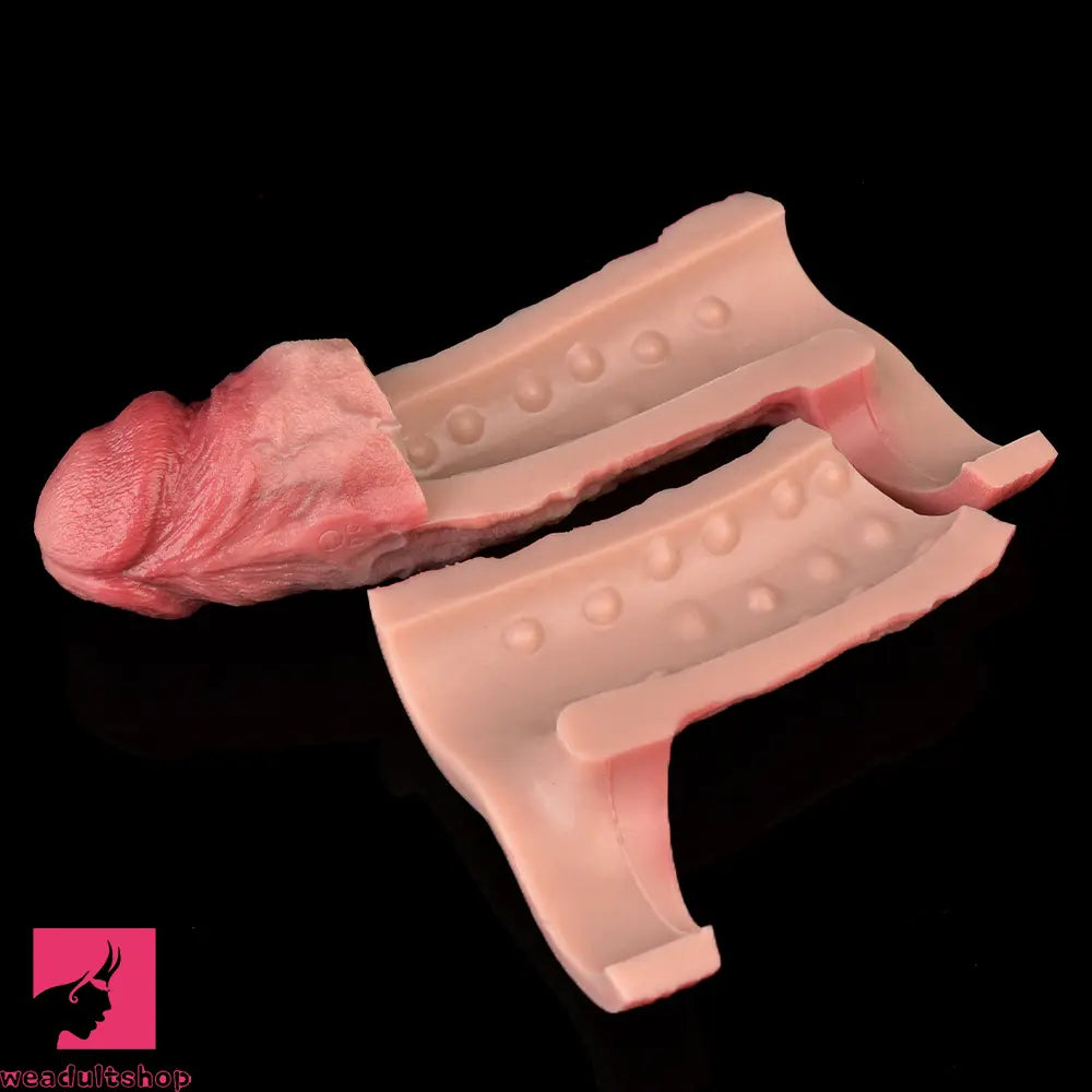 6.57in Vibrating Real Remote Silicone Hollow Dildo Cock Sleeve Extender