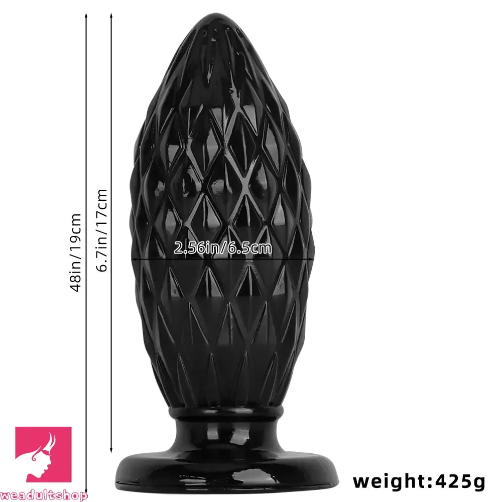 7.48in Black PVC Butt Plug Dildo For Men And Women Sexual Intimate Sex
