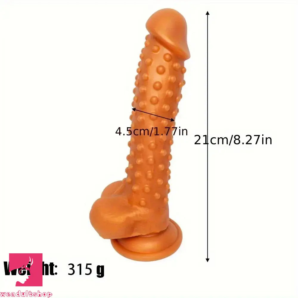8.27in Silicone Spiked Intimate Vaginal Massager Dildo For Men Couples