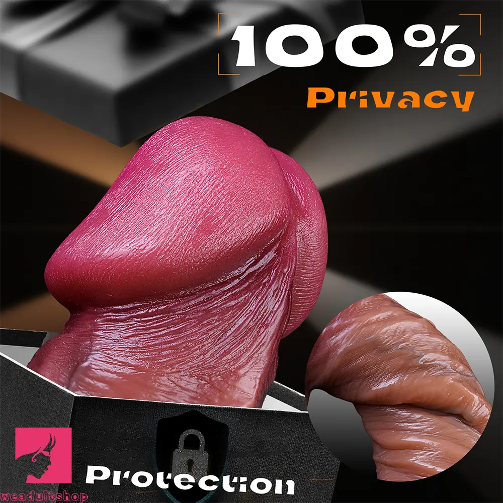 7.68in 8.56in 10.43in Large Mushroom Head Soft Silicone Eggless Dildo