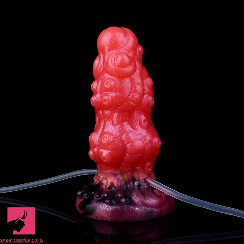 5.91in Fantasy Octopus Silicone Flexible Inflatable Spraying Water Dildo